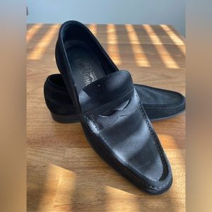 *SOLD* Salvatore Ferragamo Black Suede Loafers 10